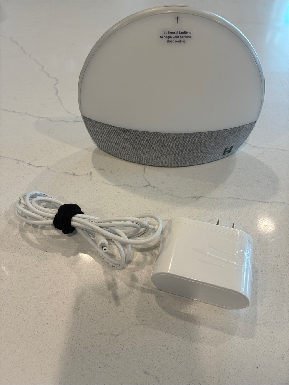 Hatch Restore Sleep Sound Machine with Gray Fabric Base and White Top